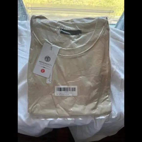 NWT Merokeety Sweatshirt Vest in Light Khaki, Size Large - Picture 2 of 2